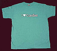 "I (heart) Candles" T-Shirt L, XL - $10.95, XXL - $11.95